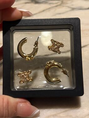 Two Pair of Gold Tone Earrings